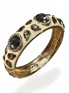 Nordstrom Cream Enamel Bangle with Gemstone Accents